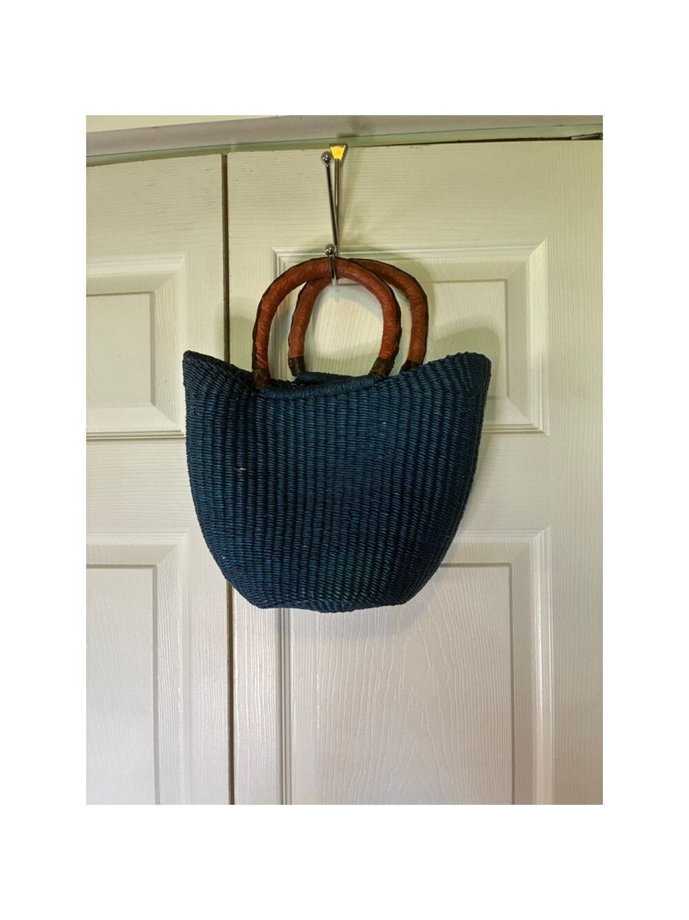 Blue Wicker Purse